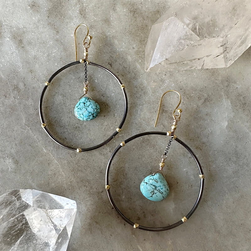 Sasha Turquoise Hoop Earrings – Robindira Unsworth