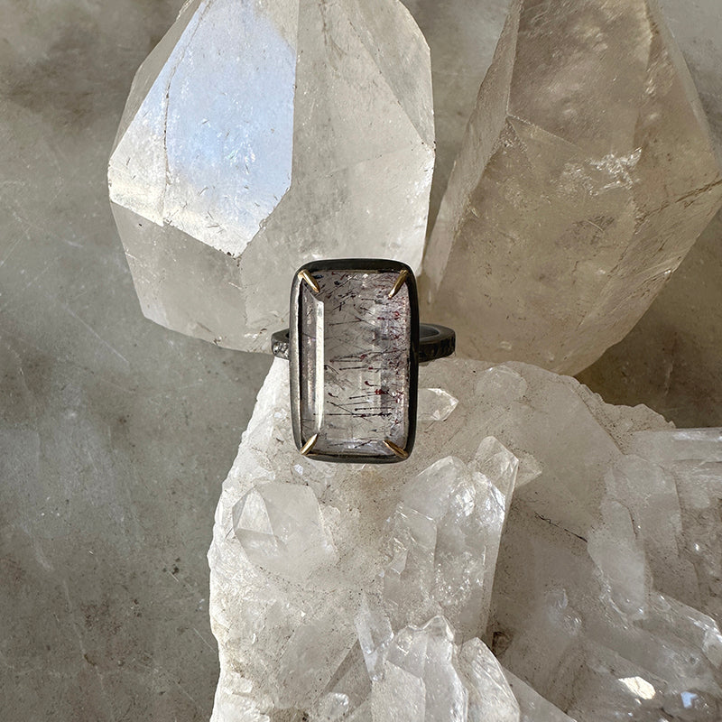 Tourmaline quartz ring best sale