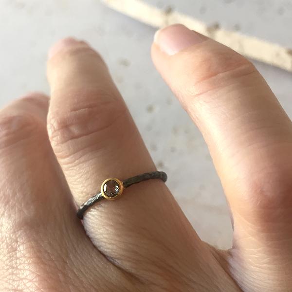 Champagne Diamond Stacking Ring Ring Robindira Unsworth
