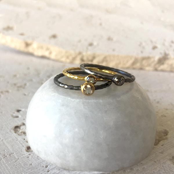 Champagne Diamond Stacking Ring Ring Robindira Unsworth