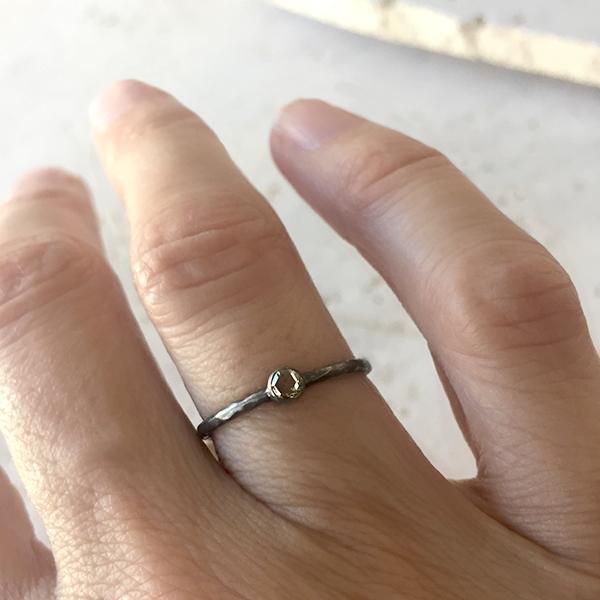 Oxidized Silver Diamond Stacking Ring Ring Robindira Unsworth