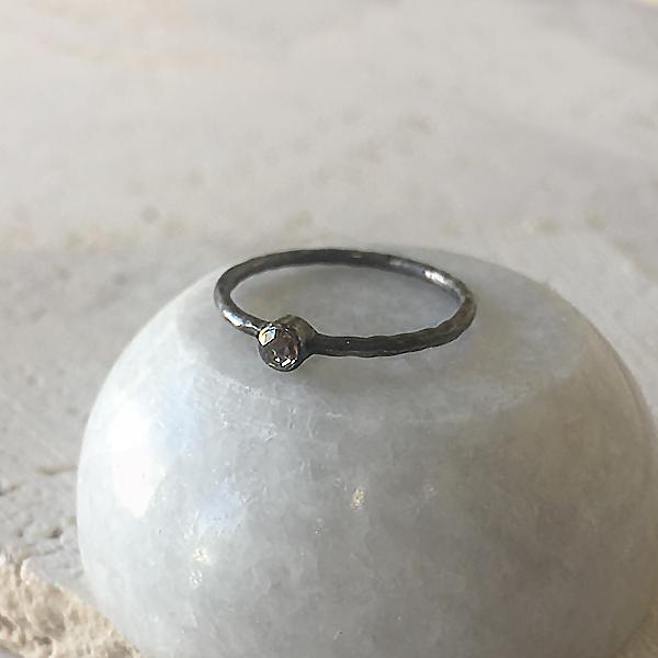 Oxidized Silver Diamond Stacking Ring Ring Robindira Unsworth