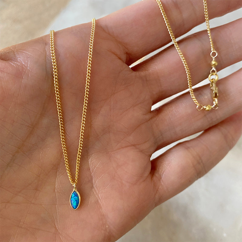 Petite Blue Opal Necklace