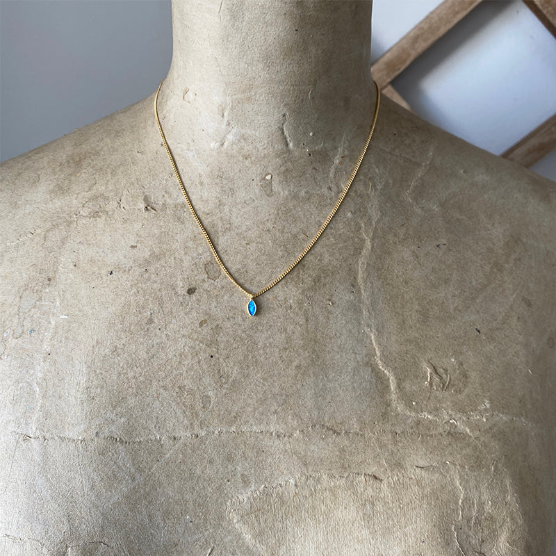 Petite Blue Opal Necklace