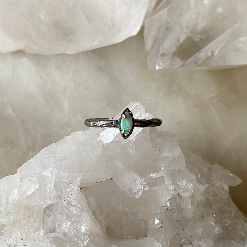 Petite Australian Opal Marquis Ring