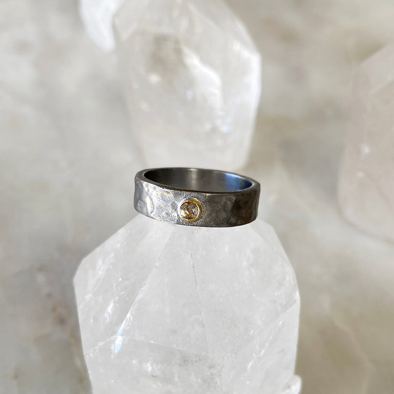 Mixed Metal Diamond Band