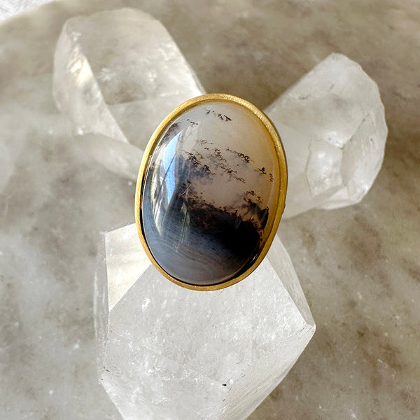 18K Montana AgatexRutile quartz ring♡ Montana Agate Ring – Robindira Unsworth