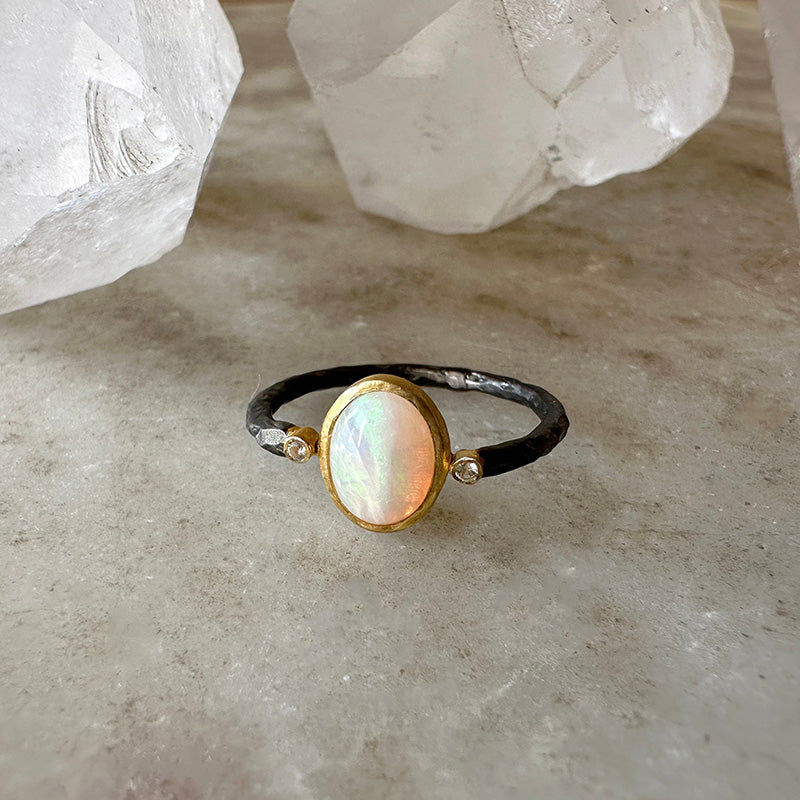 Iridescent Australian Opal Ring Robindira Unsworth