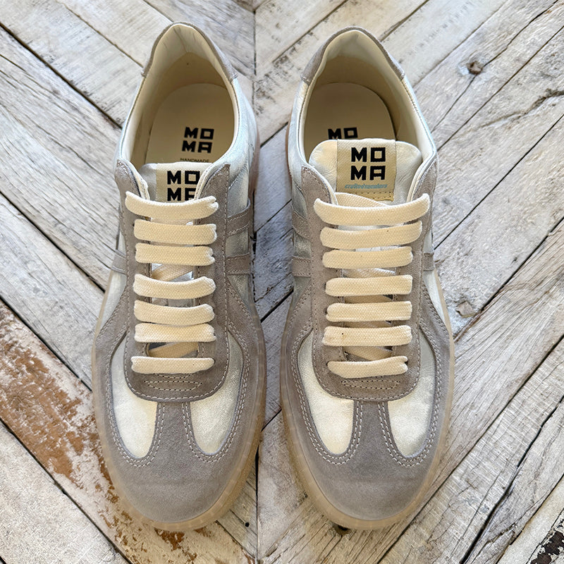Moma Metallic Silver Leather Sneakers – Robindira Unsworth
