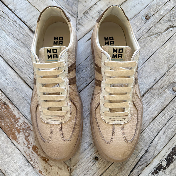 Moma Beige Leather Sneakers – Robindira Unsworth