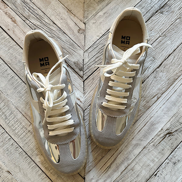 Moma Metallic Silver Sneakers