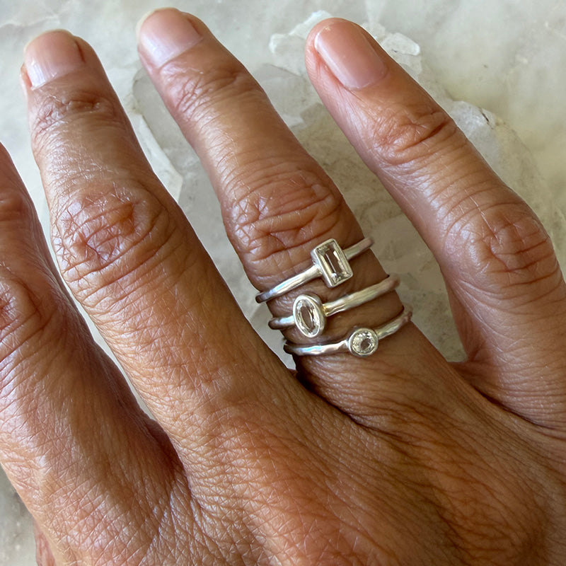Lena White Topaz Stacking Ring – Robindira Unsworth