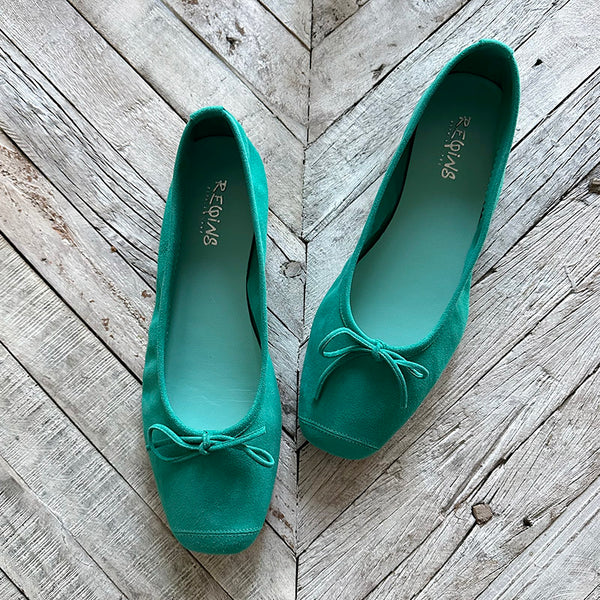 フラットシューズ [REQINS] Hukan Harmony Flats Marine Suede TT00051 Reqins Harmony Ballet Flats – Robindira Unsworth