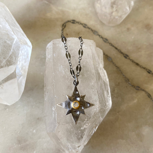 Silver Star Necklace | Celeste Starburst Pendant | Amy O. Jewelry
