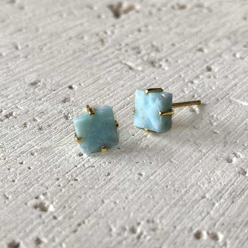 Larimar stud sale earrings