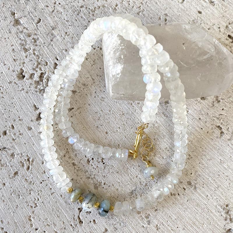 Moonstone And Opal Necklace Necklace Robindira Unsworth 