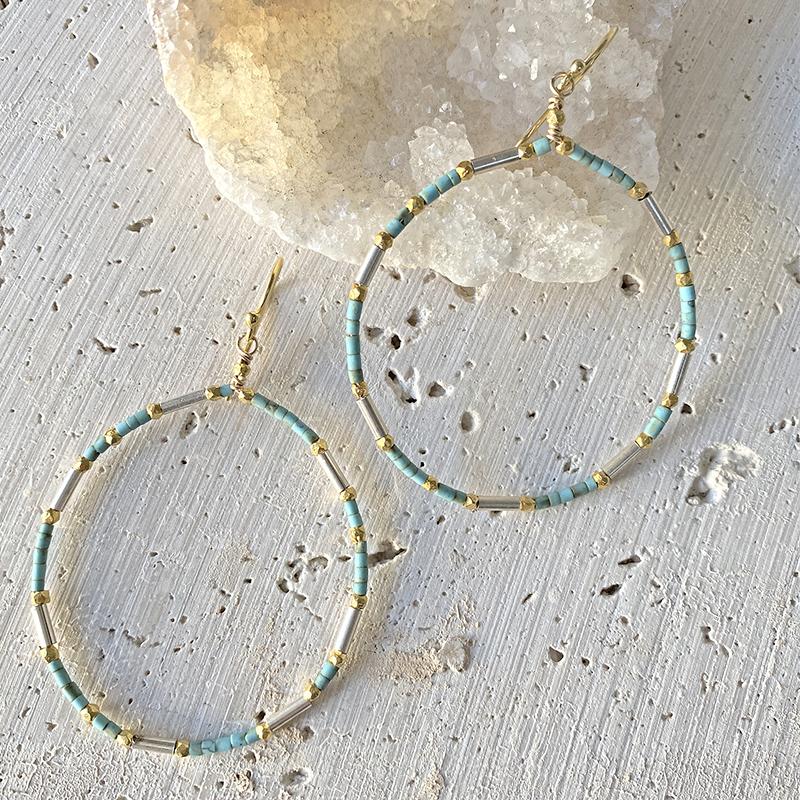 Turquoise Hoop Earrings