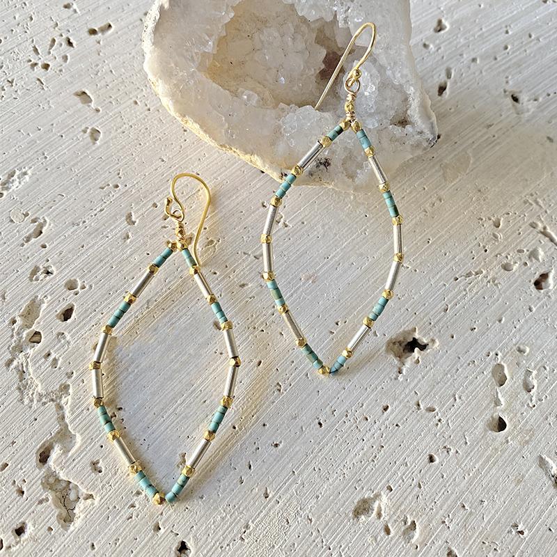 Turquoise Moroccan Hoop Earrings