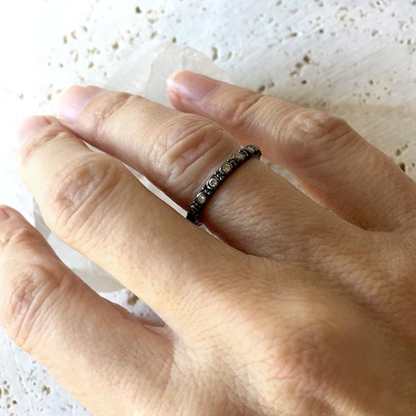Oxidized Diamond Eternity Band Ring Robindira Unsworth 