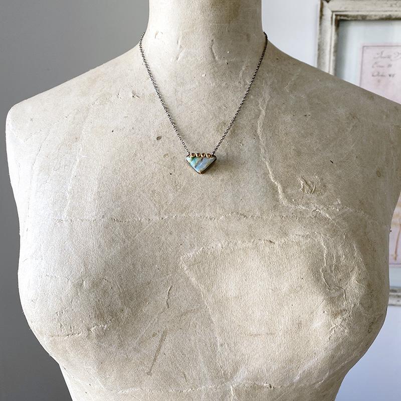 Peruvian Opal Diamond Overlay Necklace Necklace Robindira Unsworth 