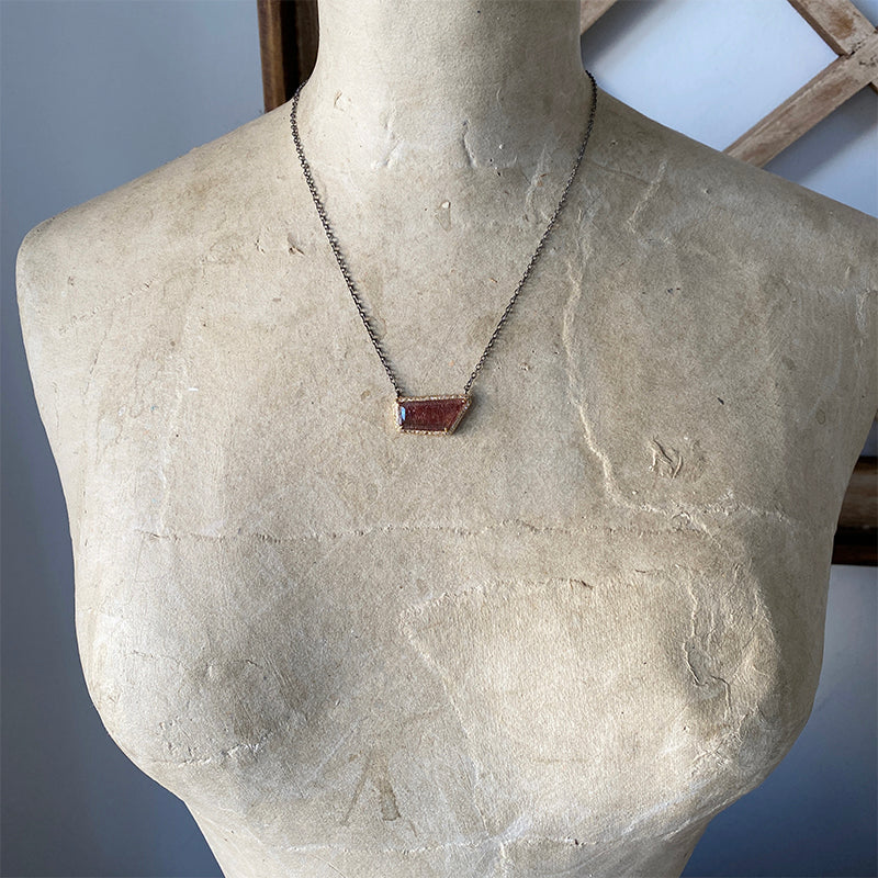 Tourmalinated Amethyst Diamond Necklace